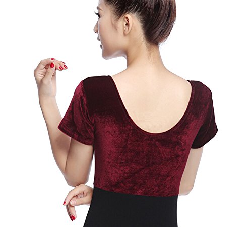 Meisjes Dames Ballet Dans Maillots Met Korte Mouwen ROOD, XL (Aziatische Maat) - Image 3