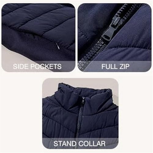 Cozy Without Bulk: Puffer Vest Women Sleeveless Zip up Outerwear, Micrscopic Casual Sleeveless Stand Collar for Women4