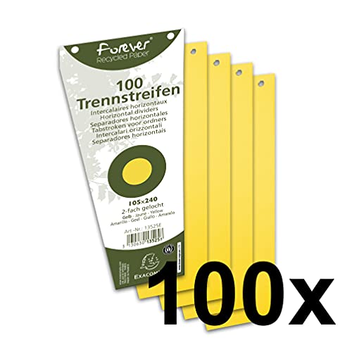 Exacompta 13525B 100er Pack Karton-Trennstreifen. Trapezform gelb. Für eine übersichtliche Anblage Ihrer Dokumente. Trennlaschen… – Ansicht 2