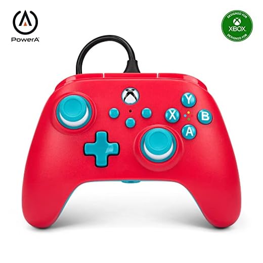 PowerA Nano Enhanced Wired Controller for Xbox Series X|S - Red Sky, Portable, Compact, Gamepad, Wired Video Game Controller, Gaming Controller, Works with Xbox One and Windows 10/11