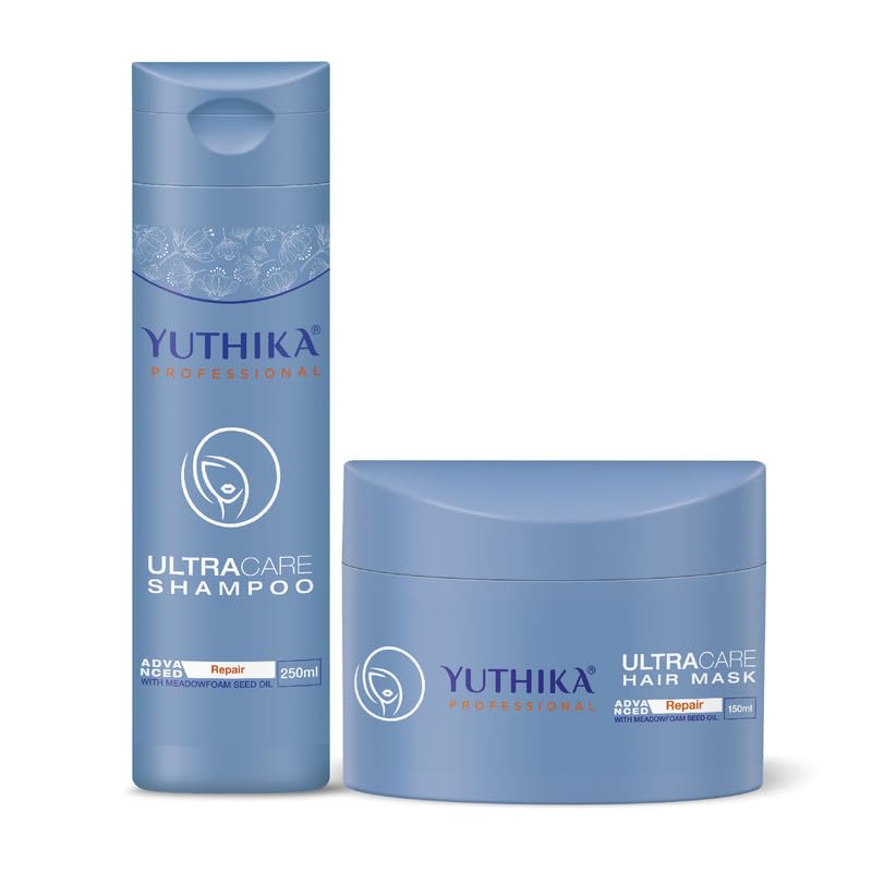 Image of Yuthika Professional Ultra Care Shampoo 250ml & Hair Mask 150ml Combo for Dry, Frizzy & Damaged Hair | All Hair Types