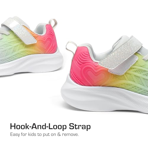 Image of DREAM PAIRS Kids Sneakers Running | Lightweight,Breathable,Comfortable, Non Slip,Hook-and-Loop,Walking, Gym, School, Daily Play,Colorburst