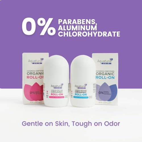 Image of Organic Deodorant Women & Men Roll On, Natural Formula for Sensitive Skin, Long-Lasting Odor Protection 2.53 Fl Oz Pack of 2, Rose Vanilla