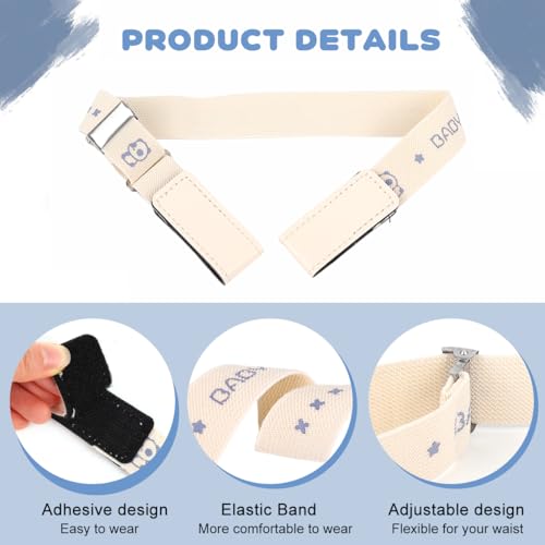 Image of GUSTAVE 2pcs Belt for Kids, Stretchy Kids Belt for Boys Girls, Fashion Adjustable Waist Belts, Elastic Silver Buckle Child Toddler Belts