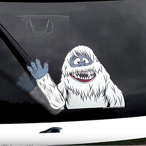 Abominable Snow Beast Christmas Snowman Waving Arm WiperTag with Decal