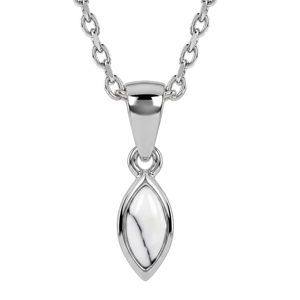 giva 925 Silver White Howalite Pendant With Link Chain|Necklace to Gift Women & Girls | With Certificate of Authenticity and 925 Stamp | 6 Months Warranty-picture-35