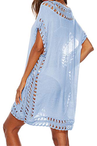 Image of Adisputent Womens Swimsuits Cover Ups Crochet Chiffon Beach Cover Bathing Suit Bikini Wear Coverups Dress