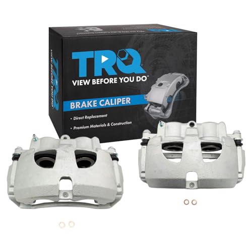 Image of TRQ Front Driver and Passenger Side Brake Caliper Set Caliper Brackets Hardware Compatible with 09-10 Dodge Ram 2500, 3500 12 Ram 1500 with 8 Lug Wheels 11-18 2500 3500