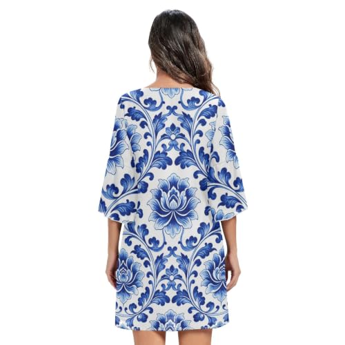 Robe mousseline de soie col V entrelacé coupe trapèze raffinée