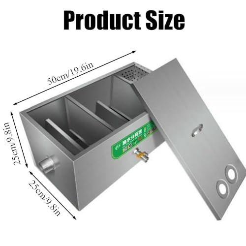 Sifone per grasso in acciaio inossidabile, separazione efficiente del grasso per installazione sotto il lavandino in cucine e ristoranti