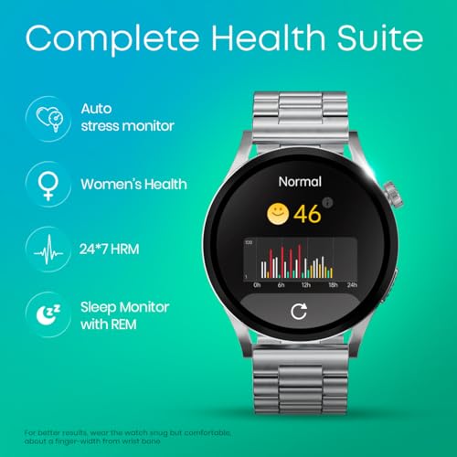 Image of Fastrack Radiant FX4 1.51 inch AMOLED Metal Smart Watch with Single Sync BT Calling, Functional Crown, All-Round Health Tracking, 100+ Sports Modes, IP68 - Smartwatch for Man & Woman (Black)
