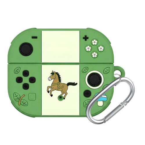 Image of Anvique Silicone Case Cover for Oneplus Nord Buds 4 Pro, Scratch Resistance, Shock Absorption, with Premium Carabiner (Horse Light Green)