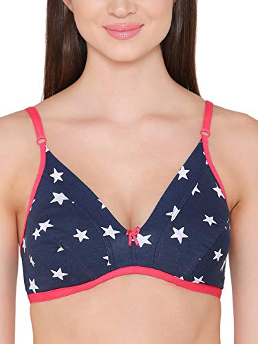 Image of Clovia Women's Cotton Rich Non-Padded Non-Wired Star Print Bra