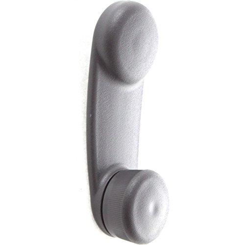 Evan-Fischer Window Crank Compatible With Dodge Ram Full Size P/U 94-17 / Jeep Wrangler (Jk) 07-17 Front Right Or Left Inside Plastic Textured Gray #TOP2