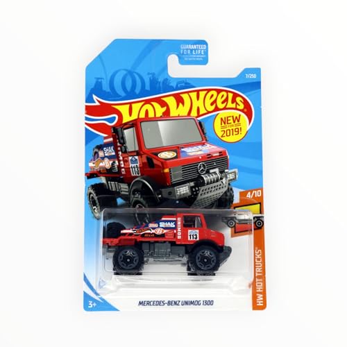 Hot Wheels 2019 HW Hot Trucks Mercedes-Benz UNIMOG 7/250, Rojo miniatura 2