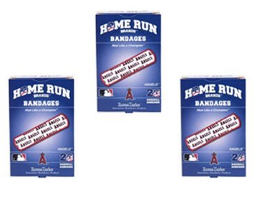 Set of 3 Boxes (60 Total Bandages) Home Run Brands LA Angels Bandages