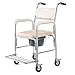 YiYi Commode Chair Abnehmbare medizinische Edelstahl-Nachtkommode mit aufgefülltem Sitz, Armen und Vierradbremse, tragbare Toilette für Erwachsen-Kommoden-Stuhl