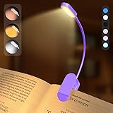 D BABE 9 LED Rechargeable Book Light for Reading in Bed, Clip on Reading Light with 3 Color Temperat