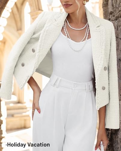 Mina Self 2025 Fall Women's Tweed Blazer Jacket - Fashion Warm Fully Lined Elegant Trendy Casual Cute Coat with Pockets2