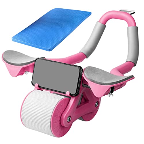 Roue À Rouleaux d'exercice | 4D Roue Abdominale À Rebond Automatique | AB Roller Wheel Roue avec Cou| Roulette Abdominaux Double Roue pour Entraînement Abdominal | Équipement Sport
