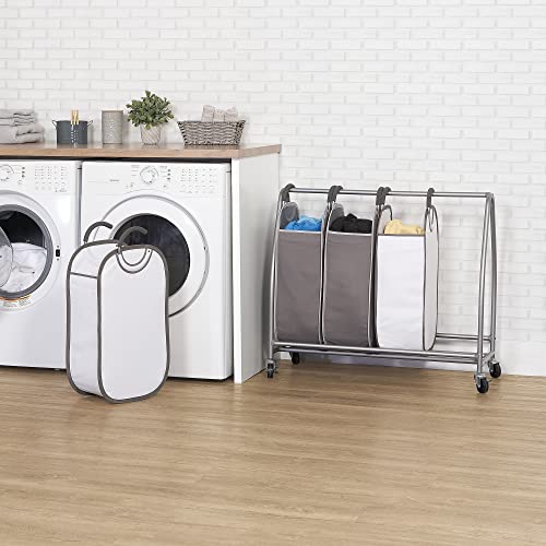 Neatfreak-4-Pocket-Laundry-Hamper-With-Wheels-Rolling-Storage-Cart-With-4-x-Dirty-Clothes-Hamper-Tote-Bags-For-Towels-Blankets-Bathroom-Organization-Quad-Laundry-Sorter-39-x-16-x-35-in Neatfreak 4 Pocket Laundry Hamper With Wheels Rolling Storage Cart With 4 x Dirty Clothes Hamper Tote Bags For Towels Blankets Bathroom Organization Quad Laundry Sorter 39 x 16 x 35 in