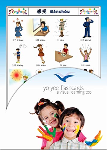Yo-Yee Flashcards - Feelings and Emotions Flashcards in Chinese - Traditional & Simplified Characters - Vocabulary Picture Cards for Toddlers, Kids, Children and Adults