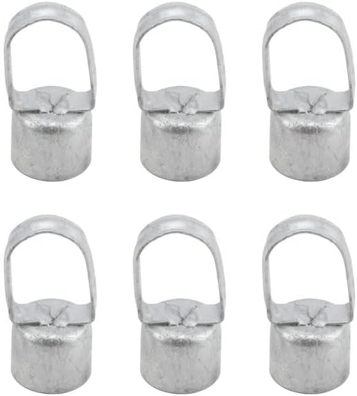2" x 1 3/8" Pressed Steel Loop Cap without Acorn for Chain Link Fences - Set of Six
