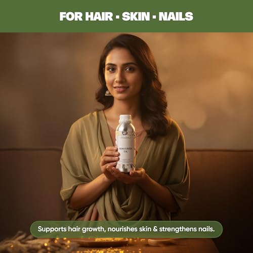 Image of VedaOils Fenugreek Oil for Hair Growth 100ml | 100% Pure & Natural Cold Pressed Hair Oil | Strengthens Roots, Reduces Hair Fall & Nourishes Scalp | Suitable for All Hair Types