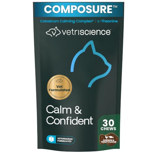 VetriScience Composure Calming Chews for Cats &ndash; Supports Relaxation & Balanced Behavior During...