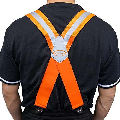 Image of MELOTOUGH Men's Suspender 2 inch Wide Partial Elastic Strap for Jeans Pants