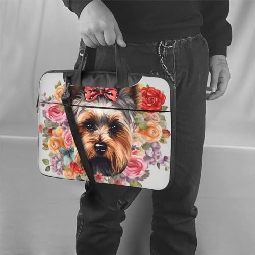 Bolso de hombro para laptop con diseño floral unisex miniatura 6