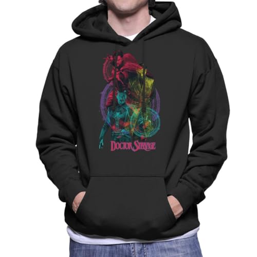 Image of All+Every Marvel Doctor Strange Colour Montage Avengers Men's Hooded Sweatshirt Black