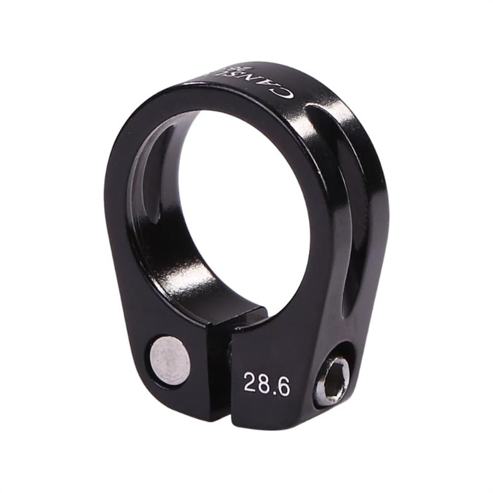 Bike Seat Clamp Alloy Road Bicycle Seat Post Clamp 28.6mm/30mm Pipe Bike Seatpost Clamps(28.6mm Black)