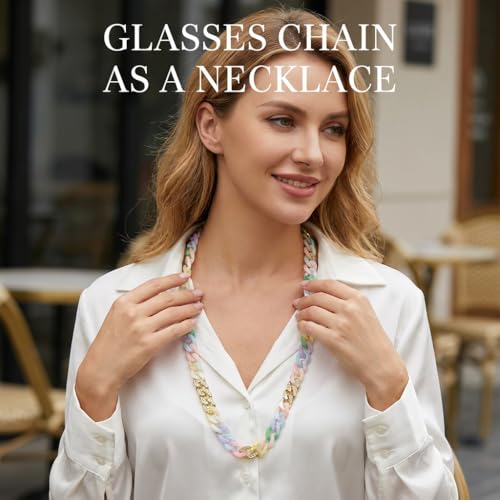 Image of Acrylic Glasses Chain for Women Men Reading Eyeglass Strap Sunglasses Holder Mask Lanyard Chain for Adults