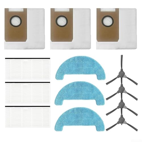 Vacuum Cleaner Replacement Parts Kit For Loorow AT800 Accessories, 3-In-1 Robot Vacuum Side Brushes Filters Mop Pads Kit