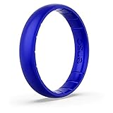 Enso Rings Thin Birthstone Silicone Ring – Unisex Wedding Engagement Band – Comfortable Breathable Band - 4.3mm Wide, 1.75mm Thick (Sapphire, 10)