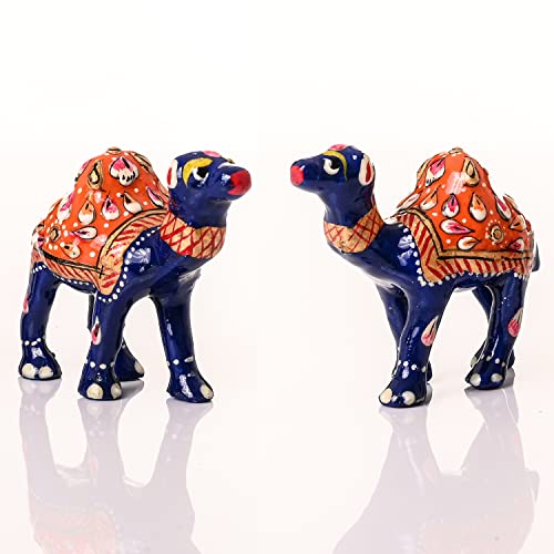 Estatuas Minakari Tradicionales Indias de Camellos Azules Set de 2 miniatura 2