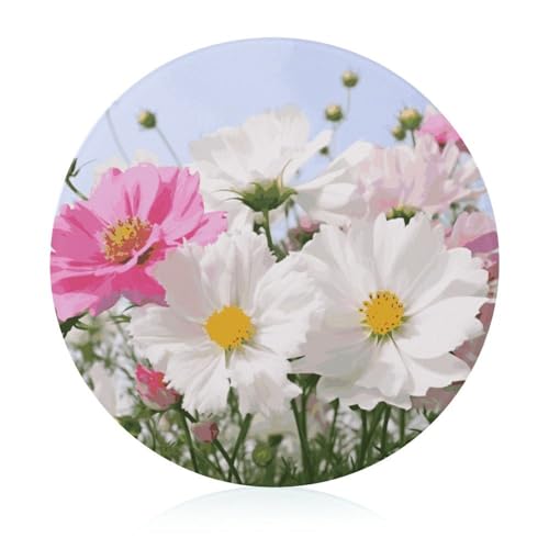 Planche à découper de comptoir en verre durable avec fleurs roses résistante aux rayures - 2
