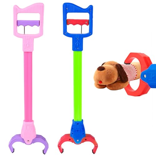 2 Pcs Claw Grabber Toy for Kids 15.7 Inch Plastic Robot Arm Blue & Pink