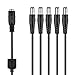 J-ZMQER CCTV Camera 2.1mm 1 to 5 Port Power Splitter Cable Pigtails 12V DC BLK