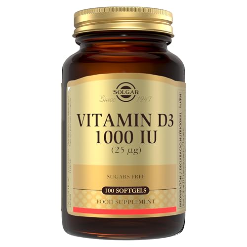 Solgar Vitamina D3 1000 Ui (25 Μg) (Aceite de Hígado de Pescado y Colecalciferol), 100 cápsulas blandas