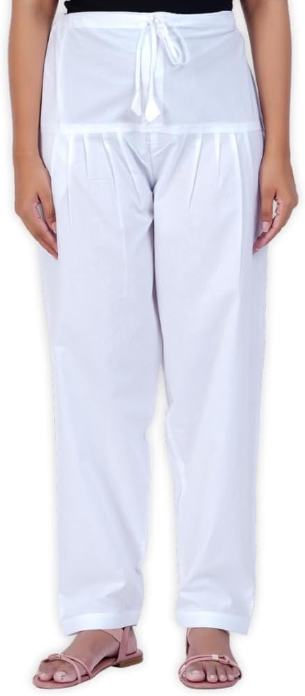 Happy BunnySalwar Pant - Modern Style Pure Cotton for Women - Ethnic Semi Patiala Trouser - Office,Home - All Day Comfort Wear with Drawstring