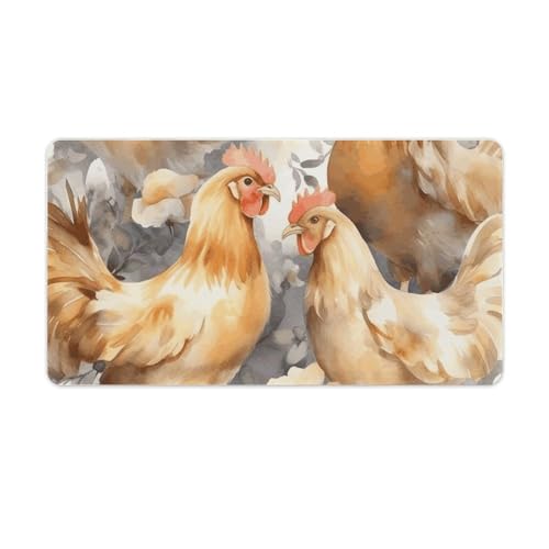 Tapis de souris de jeu de grande taille motif poulet canard pour bureau
