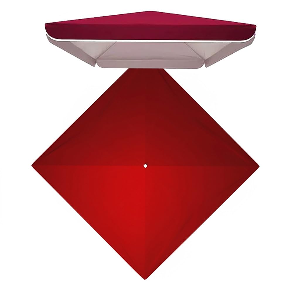 Toldo de recambio de sombrilla cuadrada de 3x3 metros en color vino tinto