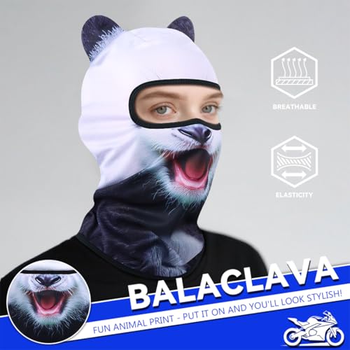 Image of 3D Cat Ski Balaclava Sheisty Face Mask with Ears Cute Animal Ski Mask for Music Festivals Raves Party Outdoor Activities