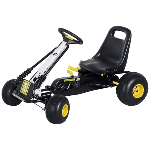 HOMCOM Gokart mit verstellbarem Sitz Kettcar Tretfahrzeug Tretauto mit...