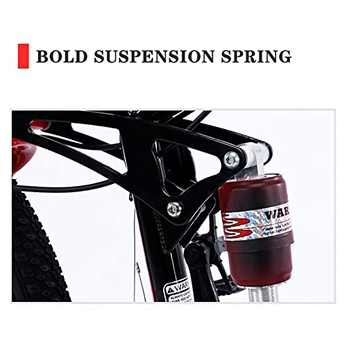 LIUXR 26 Zoll Mountainbike, 21/24/27 Gang-Schaltung, Scheibenbremse, Vollfederung Mountainbike Hardtail MTB Jugendmountainbike Jugendfahrrad, Unisexfahrrad MTB,Green_21 Speed – Bild 8