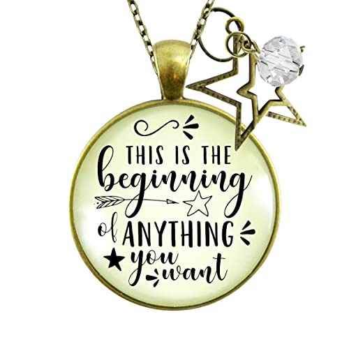 Gutsy Goodness PRNE24005519 Congratulations Necklace The Beginning Of Anything Life Adventures Jewelry Gift 24 Inch thumb #1