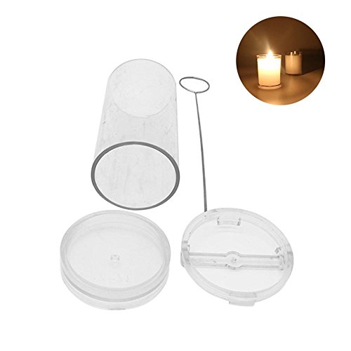 Auoker - Kit de fabricación de velas, moldes para hacer velas cilíndricas, material de policarbonato reutilizable, incluye varillas de vela, soporte para mechas, 4 tamaños de moldes para velas