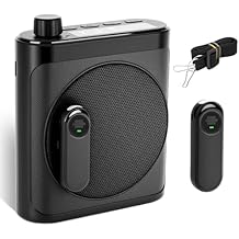 Wireless Voice Amplifier with 2 Wireless Microphones Magnetic Lavalier, Portable Voice Amplifier for Teachers, Fitness, Classroom, Bluetooth Speaker Include Dual Microphone for Yoga